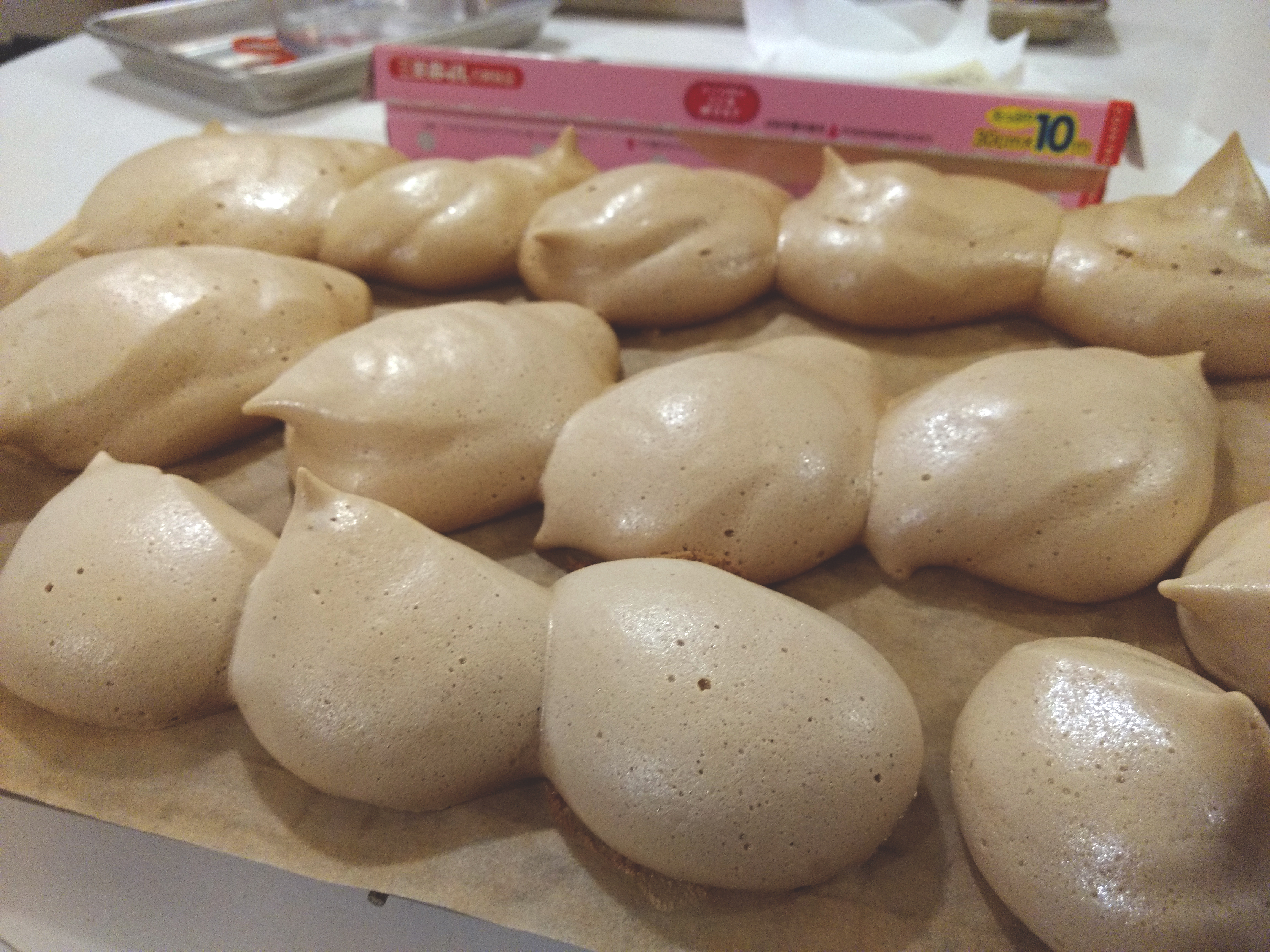 meringues on a baking sheet